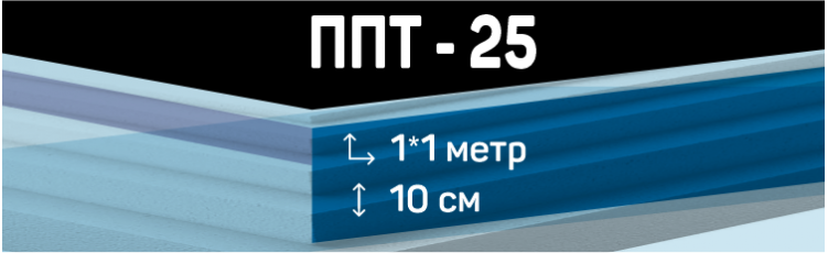 Пенопласт ППТ-25 размером 1*1 м толщиной 10 см Пенопласт ППТ-25 размером 1*1 м толщиной 10 см